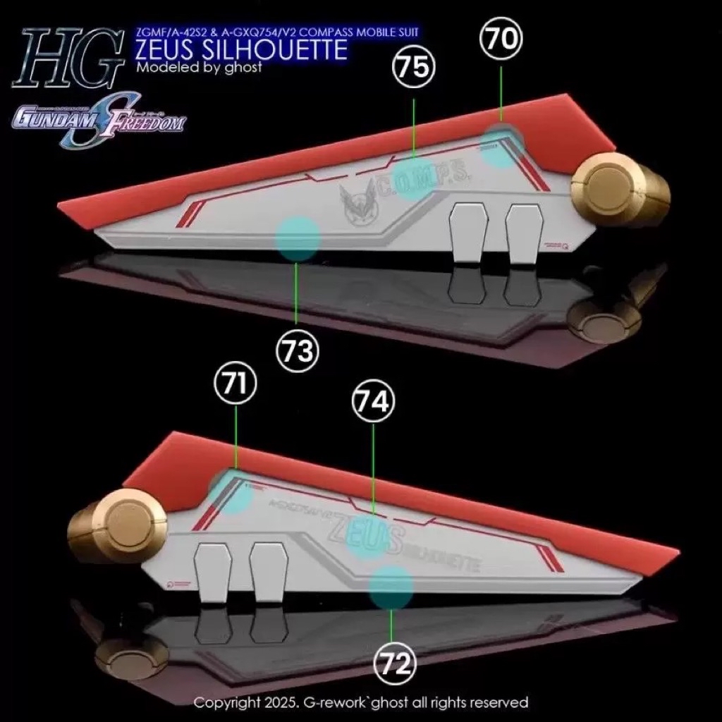 🟪⬜️ดีคอลน้ำ GHOST DECAL HG ZEUS SILHOUETTE เรืองแสงแบล็คไลท์ สินค้า 1 ...