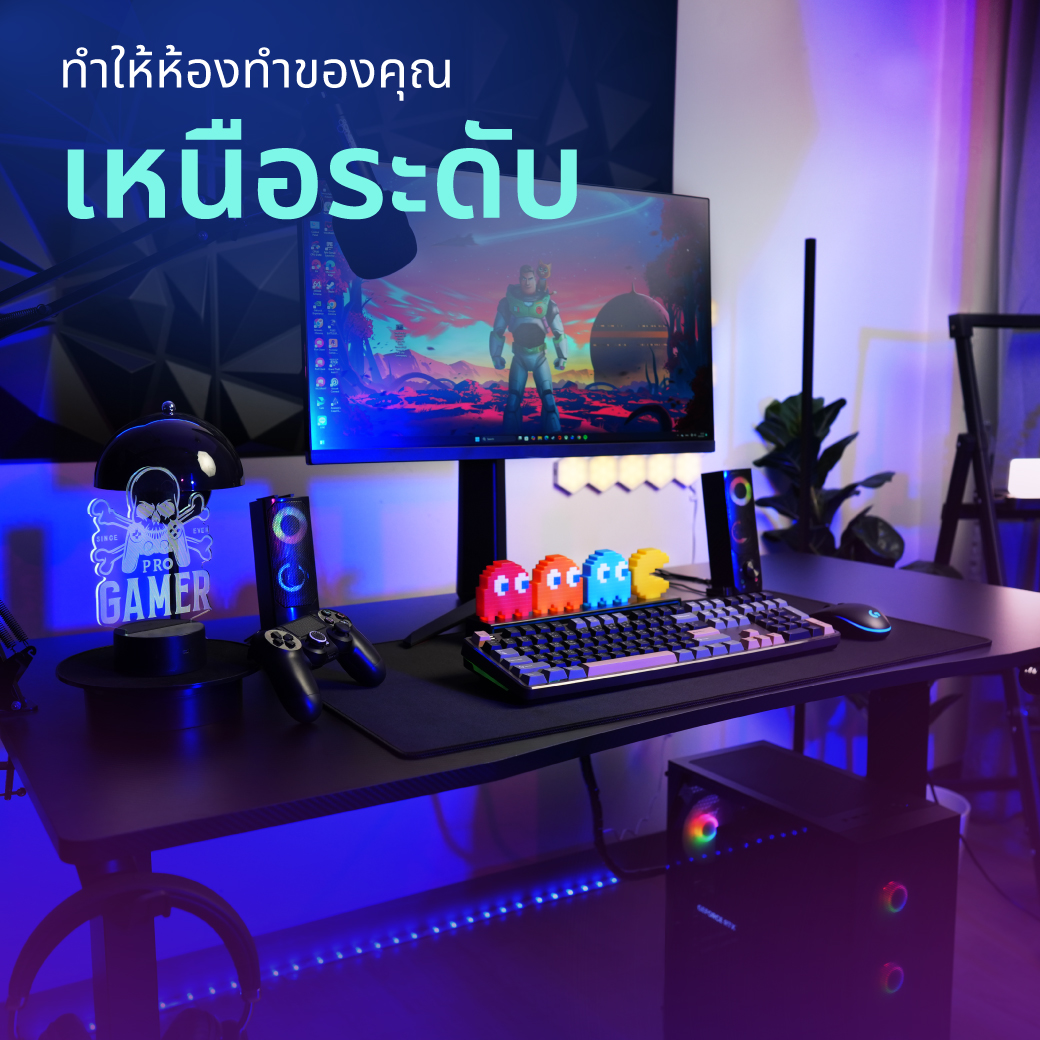 Bewell โต๊ะเกมมิ่งปรับระดับไฟฟ้าเพื่อสุขภาพ ฟีเจอร์ครบ ที่แขวนหูฟังที่วางแก้ว พอร์ต USB รับประกัน2ปี