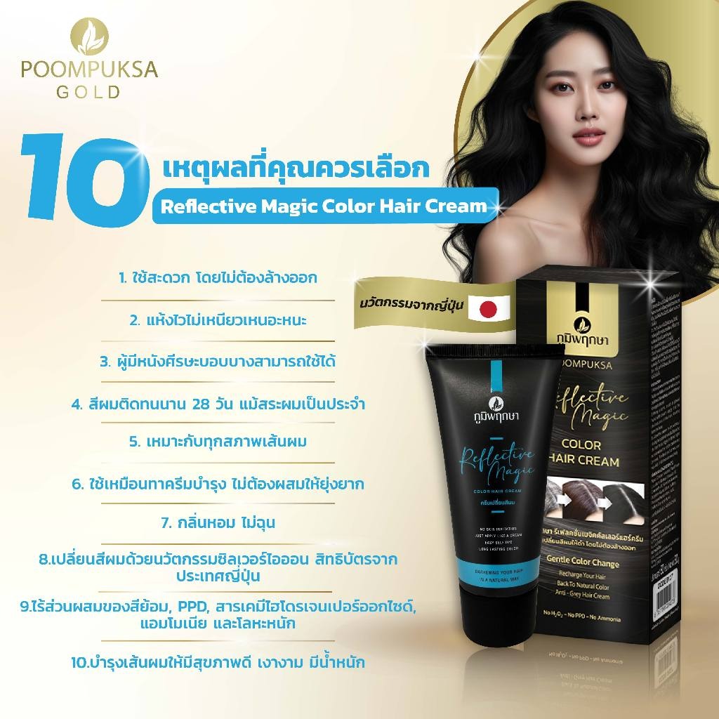 Poompuksa Reflective Magic Hair Color 20g ภูมิพฤกษา รีเฟลคทีฟ เมจิค ...