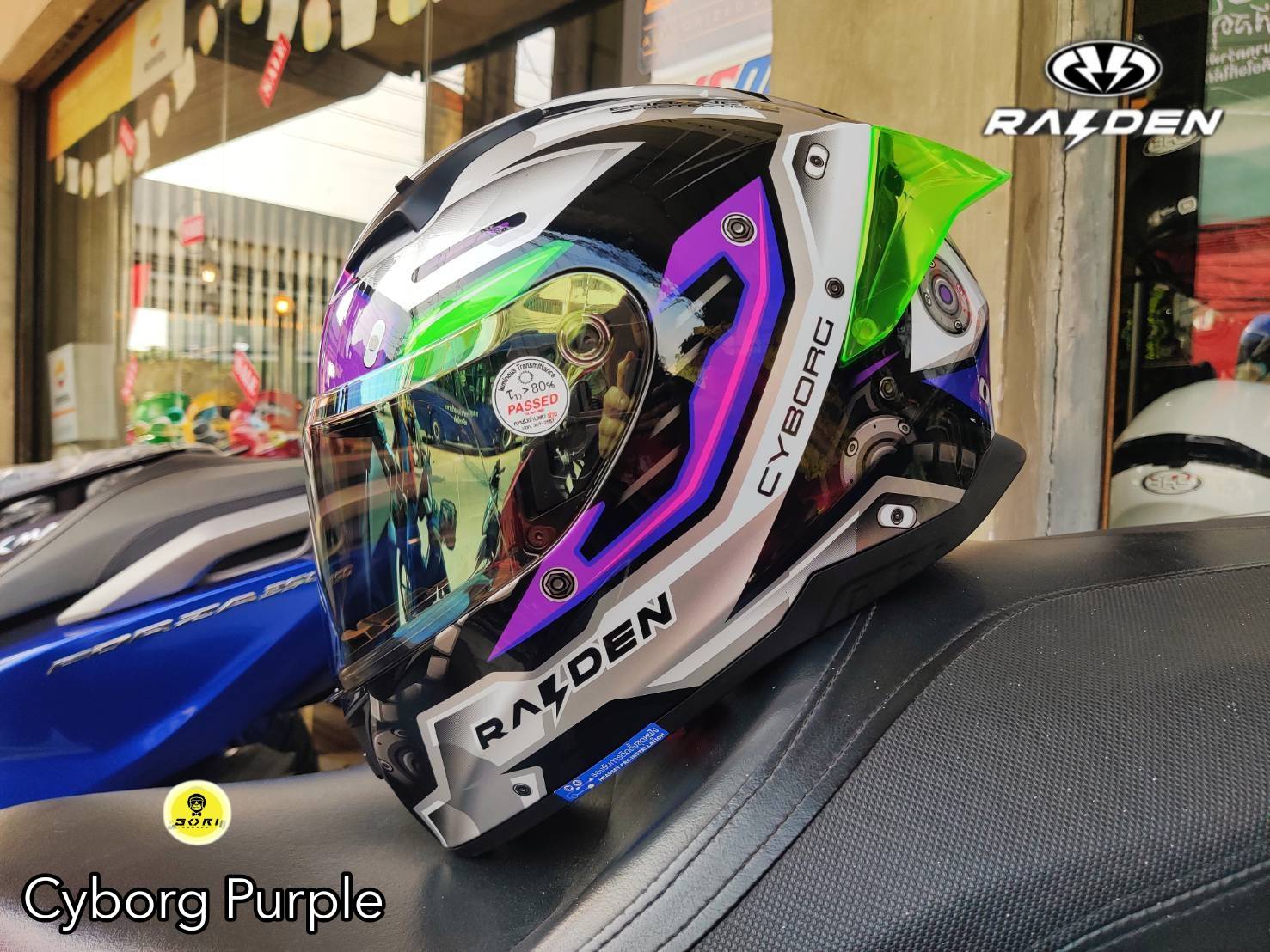 หมวกกันน็อค RAIDEN รุ่น EXON ลาย CYBORG แถมฟรีชิลด์ *ดำ | Shopee Thailand