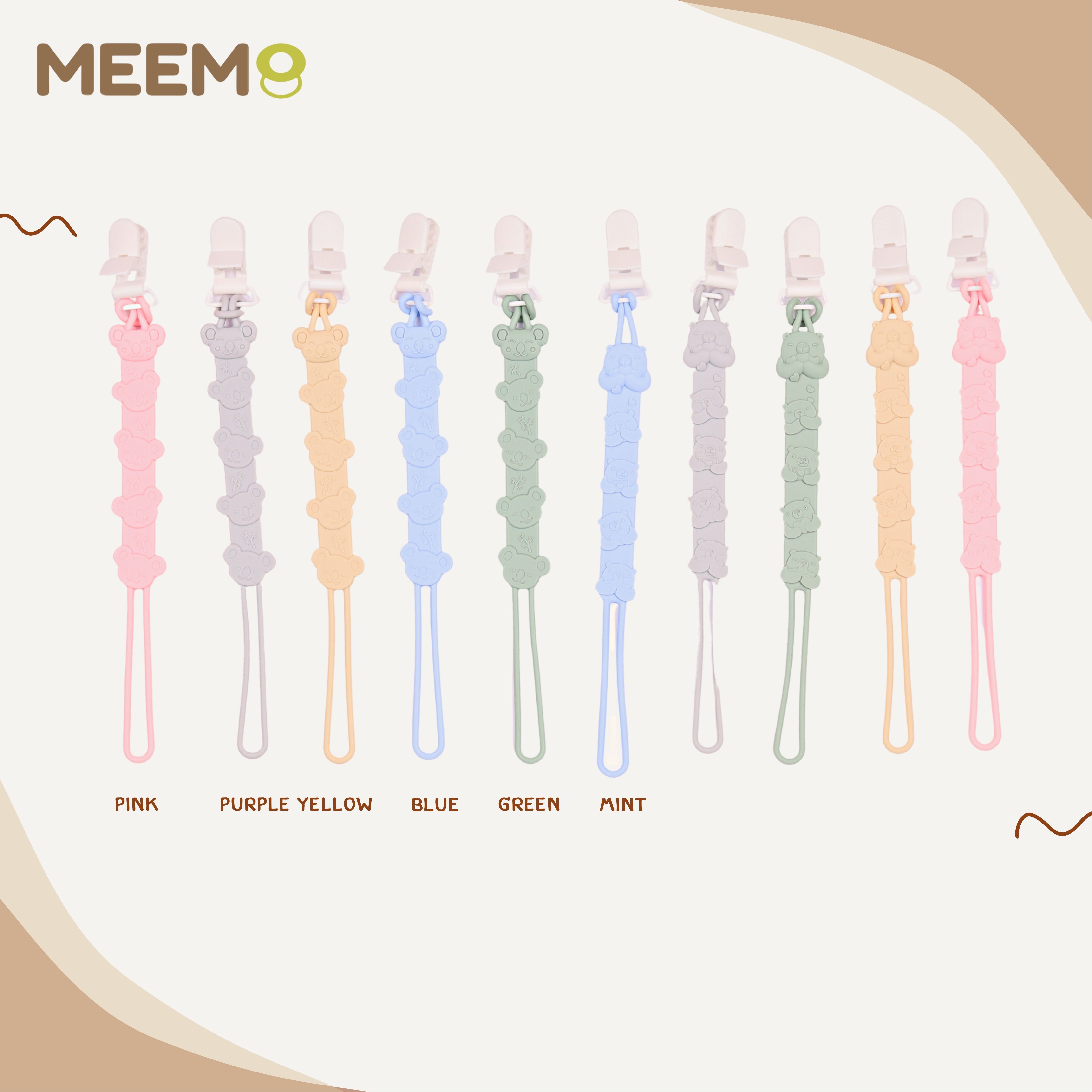 MEEM สายคล้องสิ่งของกันตก สำหรับเด็ก ตัวสายเป็นซิลิโคน ตัวหนีบเป็น ...
