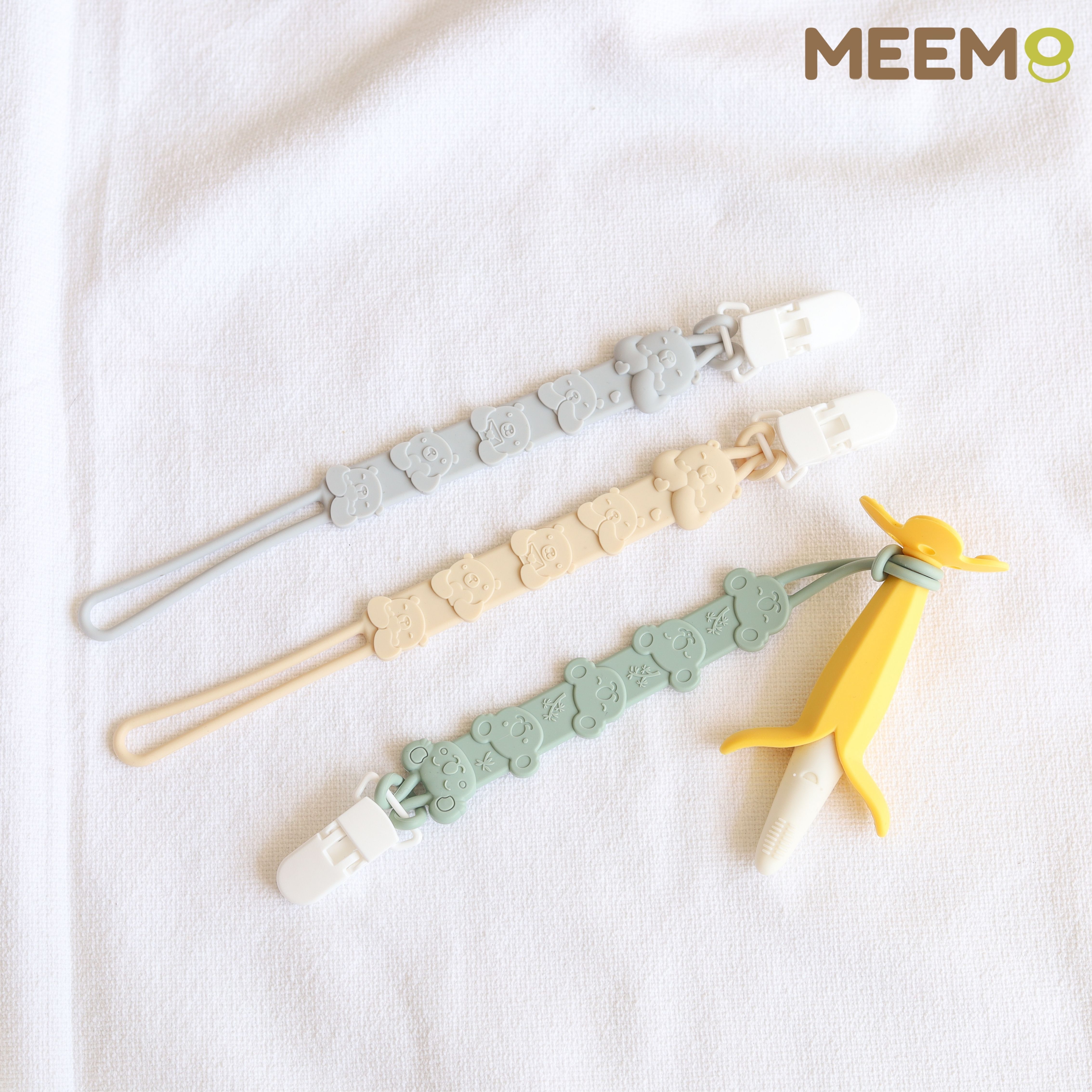 MEEM สายคล้องจุกหลอก ตัวสายเป็นซิลิโคน ใช้เป็นยางกัดได้ ตัวหนีบเป็น ...