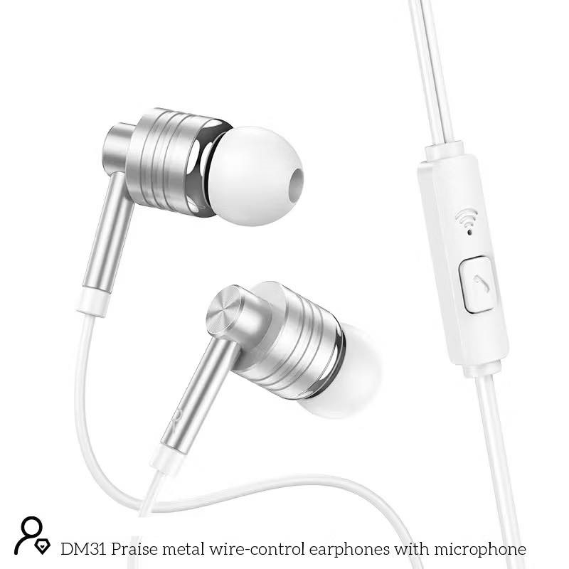 จัดส่งด่วน Hoco DM31 Wired earphones 3.5mm with mic หูฟัง เสียงดังเสียง ...