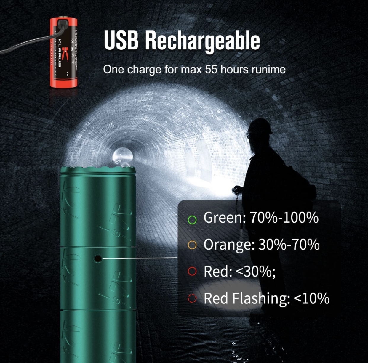 Klarus K10 EDC Flashlight 1200 Lumens 185M EDC Flashlight | Shopee Thailand