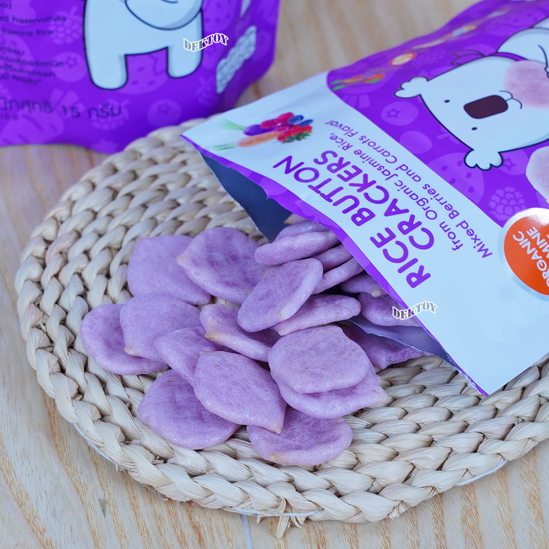 Baby Moby kitchen ขนมข้าวอบกรอบ จากข้าวหอมมะลิออร์แกนิค รสมิกซ์เบอร์รี่ ...