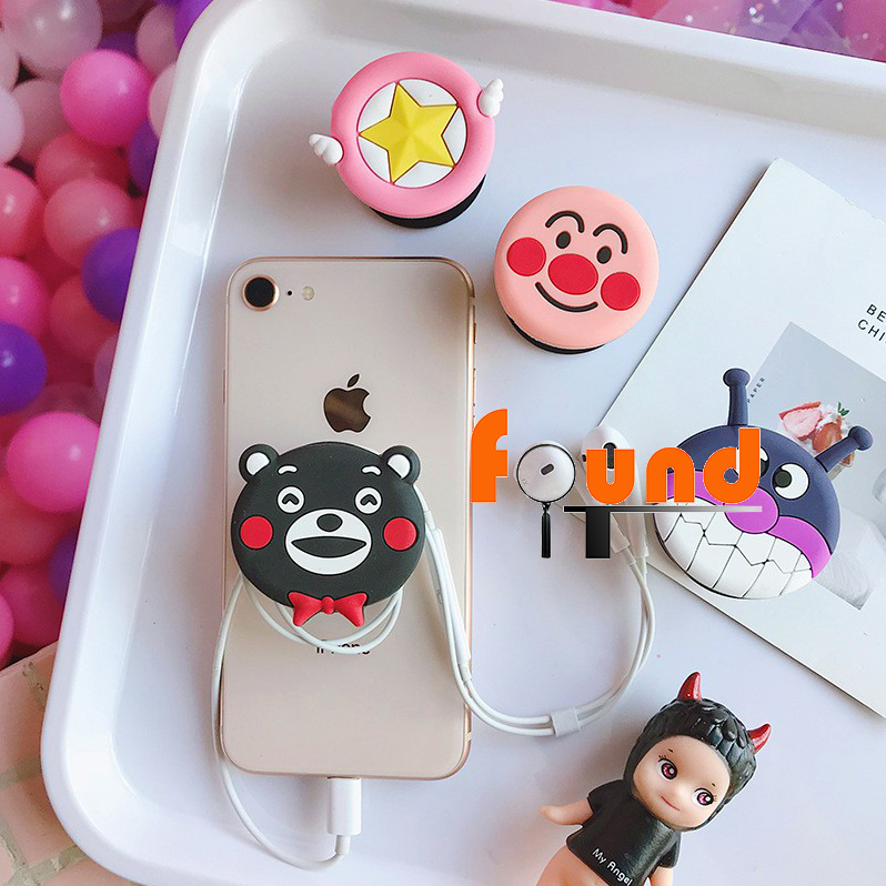 ที่ตั้งโทรศัพท์มือถือ ที่เก็บสายหูฟัง 3D Cartoon Popsocket Mobile Phone ...