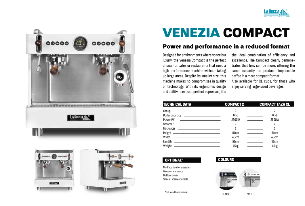 La Rocca Venezia Compact 2G เครื่องชงกาแฟ ระบบ Heat exchanger ชงกาแฟ ...