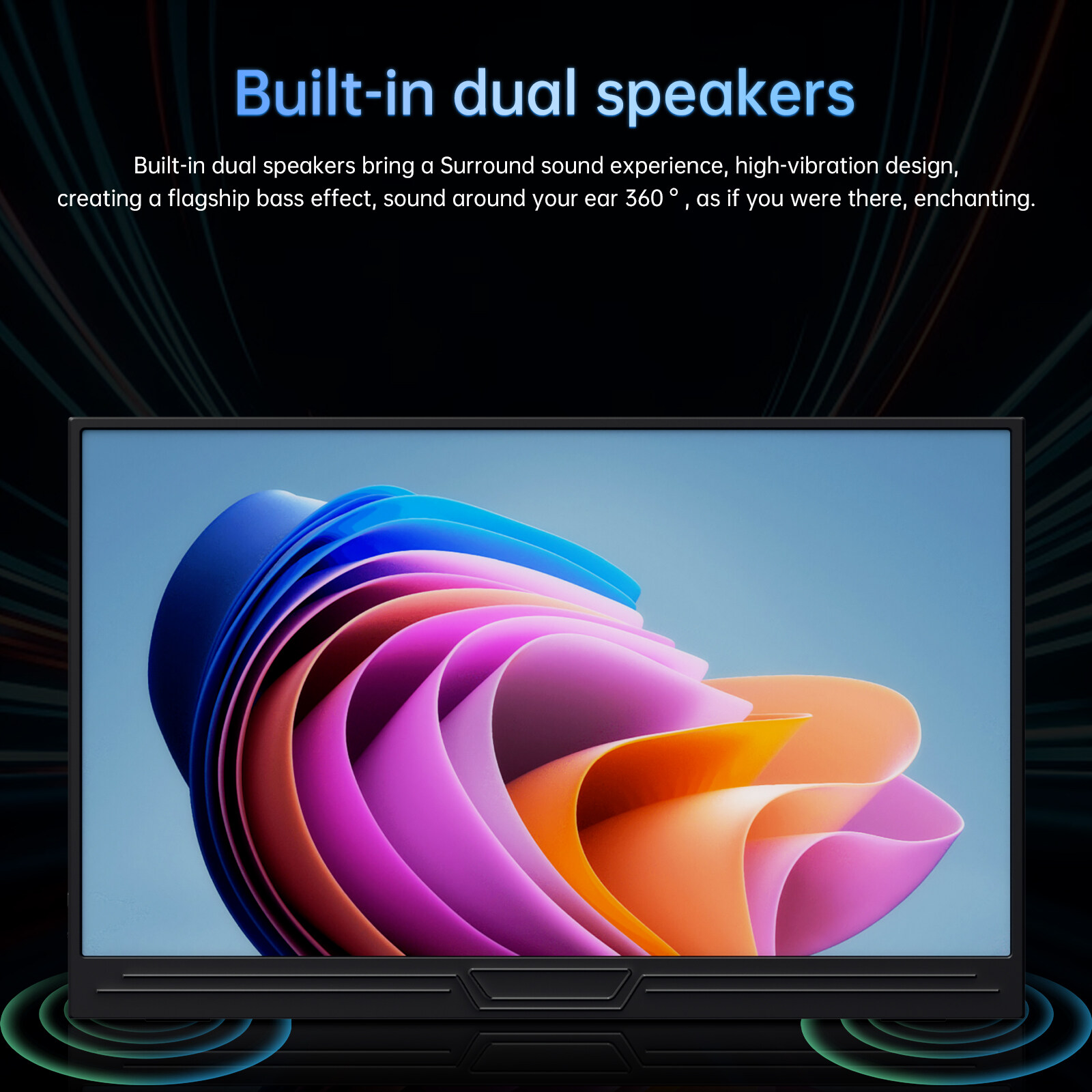 Rantoper Touch15.6นิ้วPortable Monitor 1080P Ips Full HD ลำโพงในตัว ...