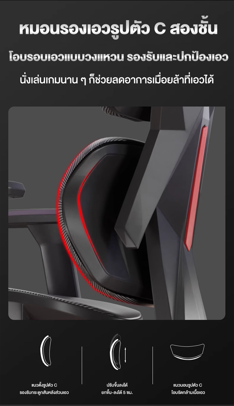 Kris Y08 เก้าอี้เพื่อสุขภาพ E-Sports Ergonomic คุณสมบัติมากมาย สมรรถนะสูง เกรดคุณภาพ เก้าอี้ตามหลักสรีรศาสตร์ รับประกัน 3 ปี อะไหล่ทดแทนฟรี