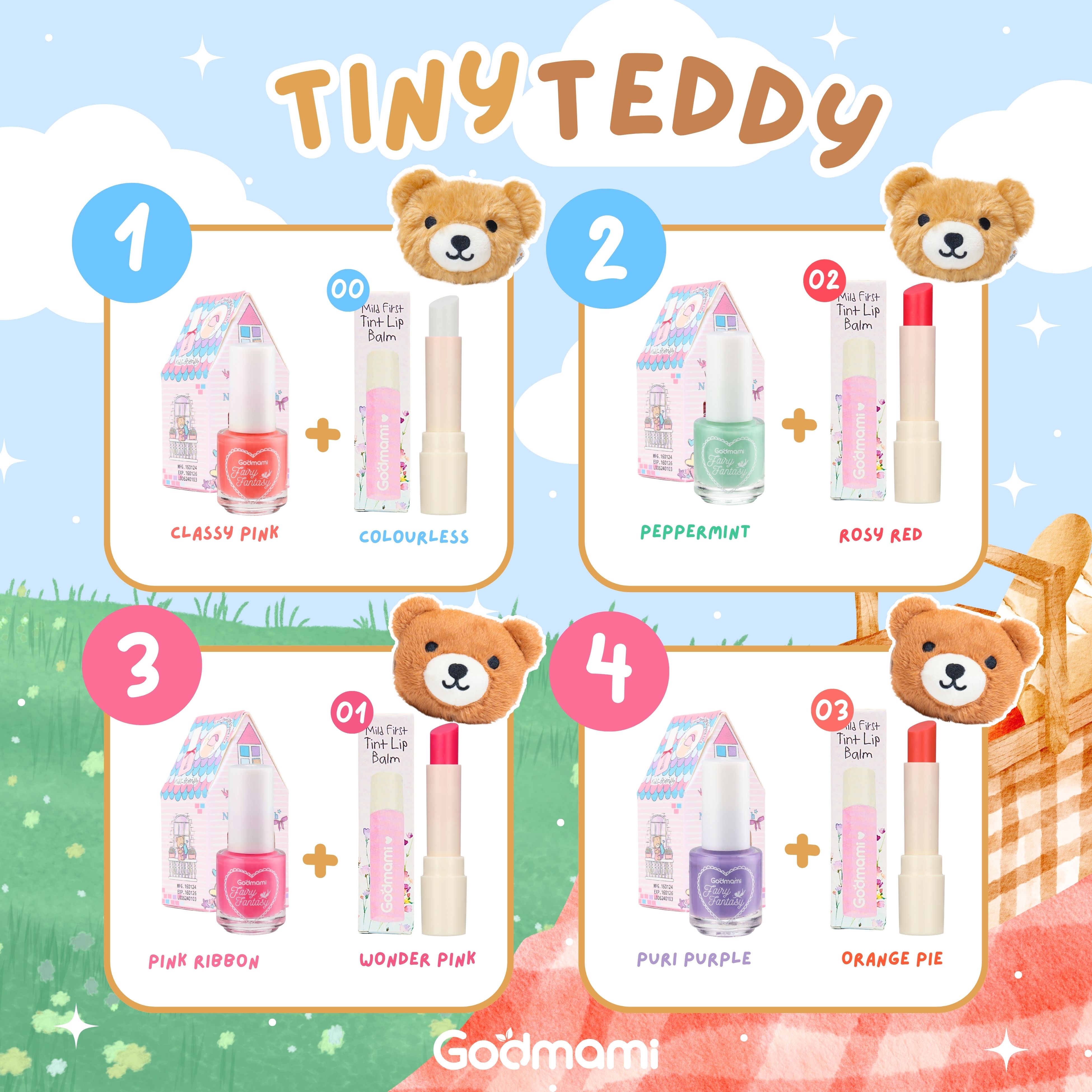 Godmami เซตเครื่องสำอางออร์แกนิกสำหรับเด็ก รุ่น Tiny Teddy Mini Makeup ...