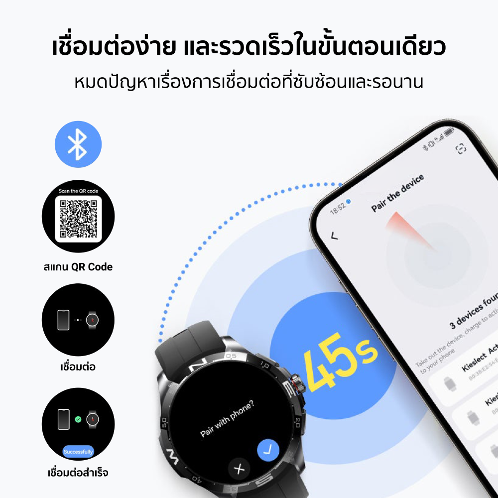[ลดเหลือ 2242] Kieslect Actor สมาร์ทวอทช์ หน้าจอ LTPO ขนาด 1.6 นิ้ว มี ...