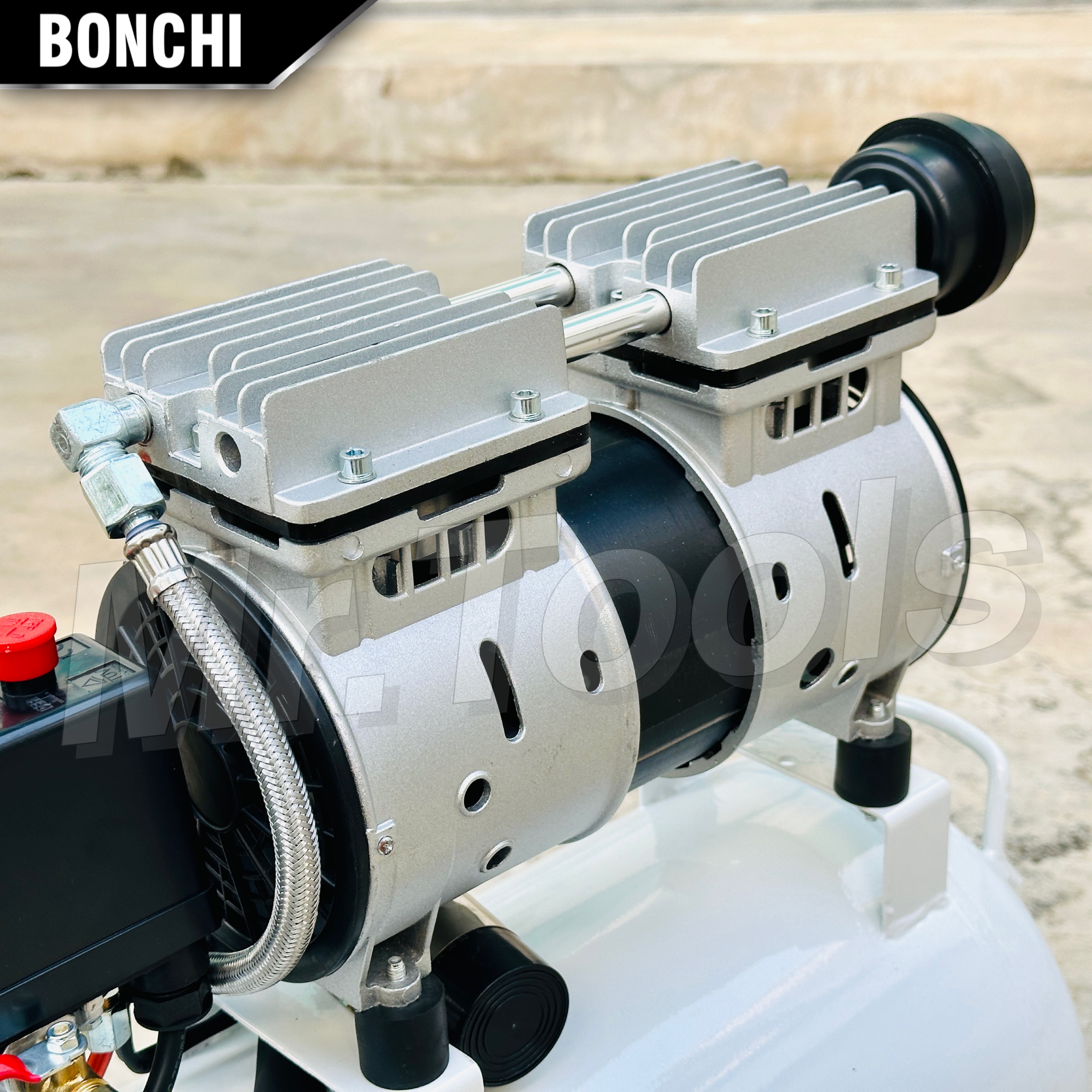 BONCHI ปั๊มลม 30 ลิตร ปั๊มลมออยฟรี ปั๊มลมไฟฟ้า ถังลม เสียงเงียบ พร้อม ...