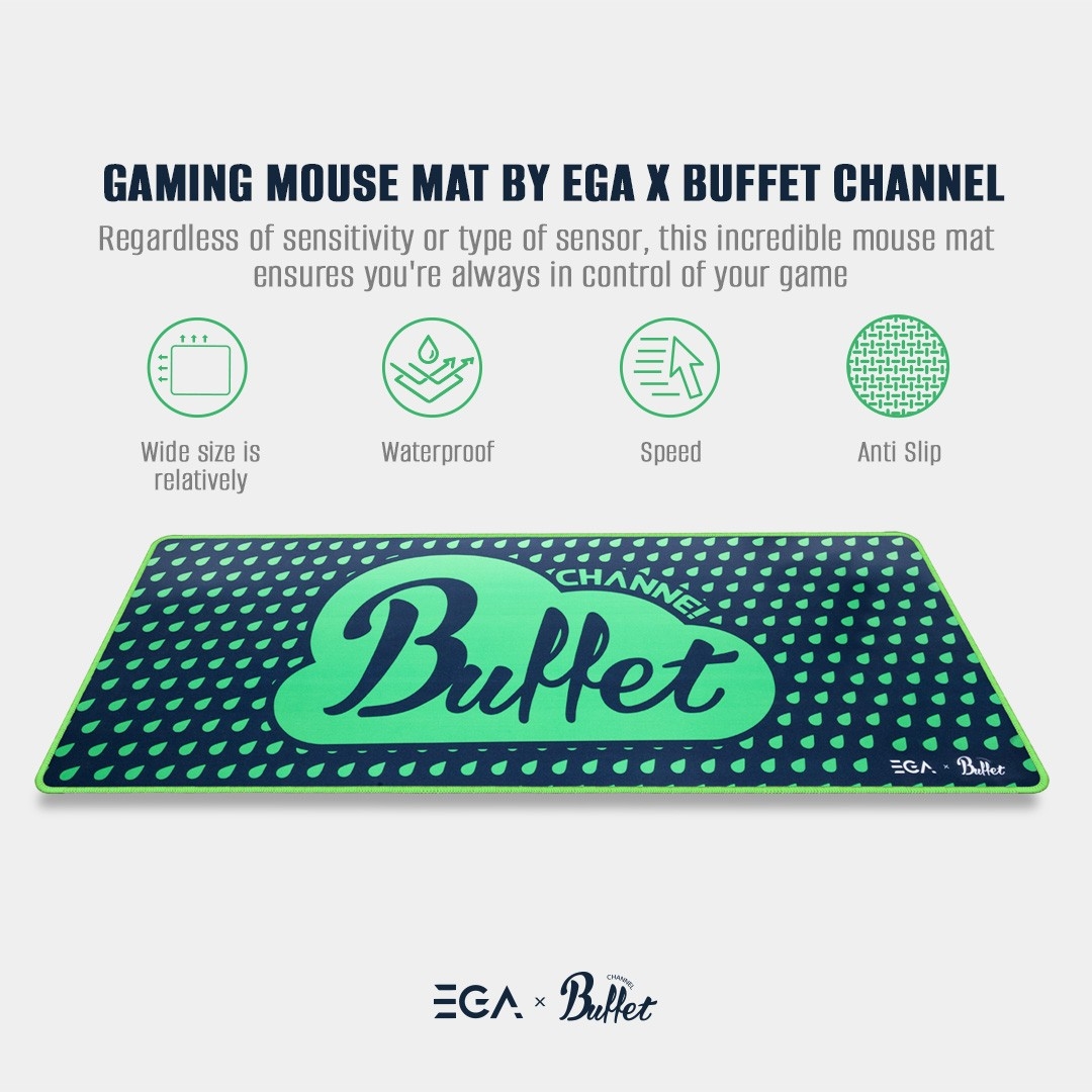 EGA x Buffet แผ่นรองเมาส์ลาย Buffet Channal แผ่นรองเมาส์กันน้ำ ไซส์ XXL ...