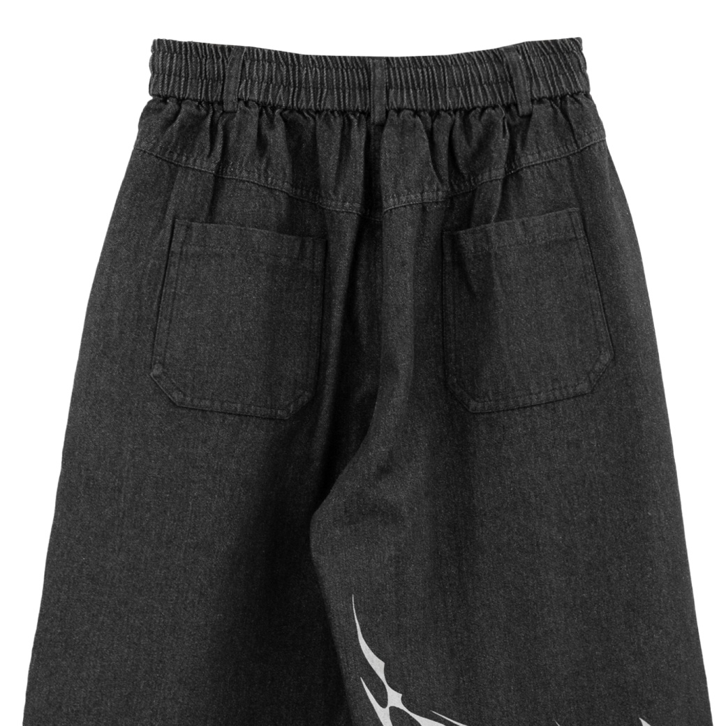 URTHE - กางเกง ขายาว Col. DARKWAVE รุ่น DW TROUSERS สีดำอ่อน สีดำเข้ม