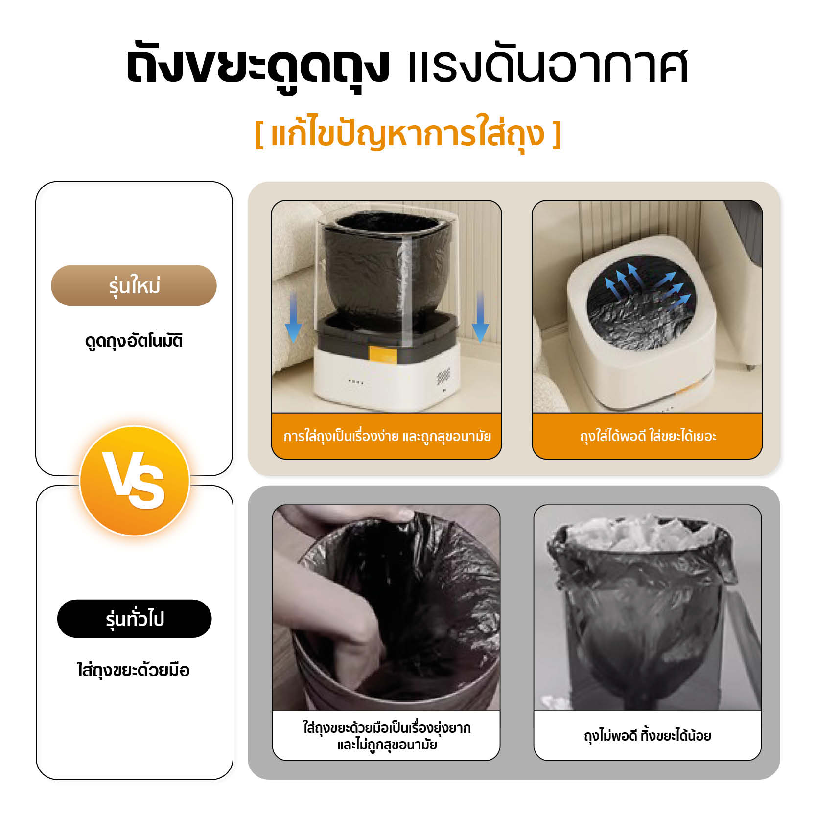 Nest Box ถังขยะดูดถุงขยะอัจฉริยะ ถังขยะอัจฉริยะ 15L สามารถวางได้ทุกที่ ...