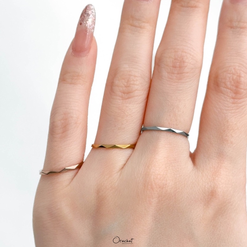Ren 14k ring. (แหวนสแตนเลสแบบบาง สวยทน ใส่ลุยได้เลยไม่ต้องระวังไว้หรอก ...