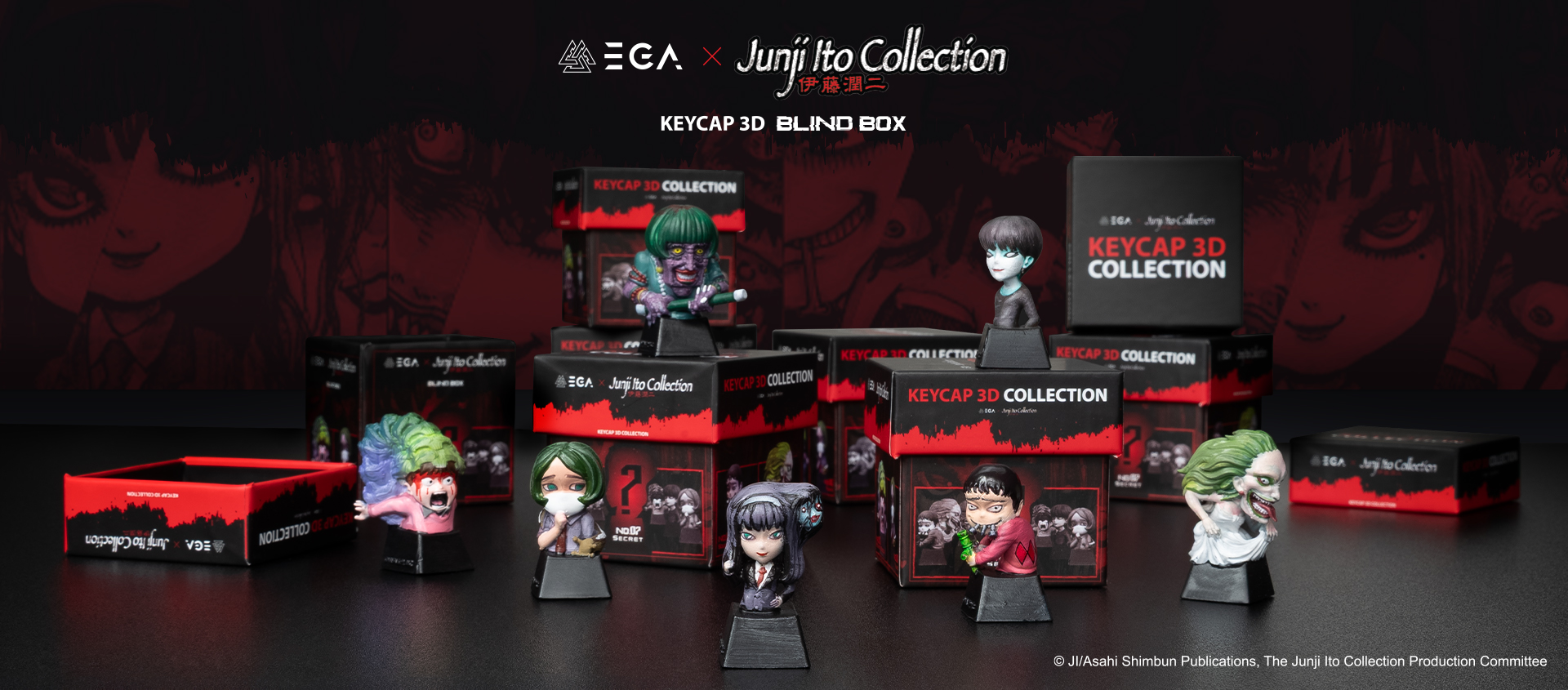 [BOX SET] BLIND BOX Keycap 3D “EGA X JUNJI ITO COLLECTION” กล่องสุ่ม ...