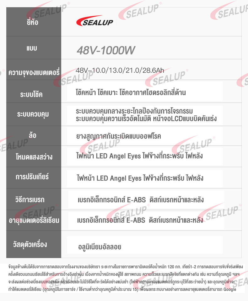SEALUP Q20 รถไฟฟ้า สกู๊ตเตอร์ไฟฟ้า รุ่นออฟโรด สกูตเตอร์ไฟฟ้าผู้ใหญ่พับได้ กันน้ำ สกู๊ดเตอร์ไฟฟ้า