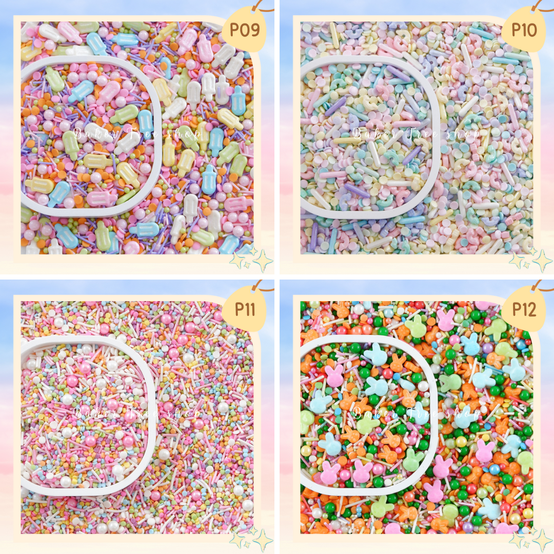 Baker Tree เม็ดน้ำตาลสปริงเคิล รหัส P ทานได้ ขนาด 25/50/100 กรัม น้ำตาล ...