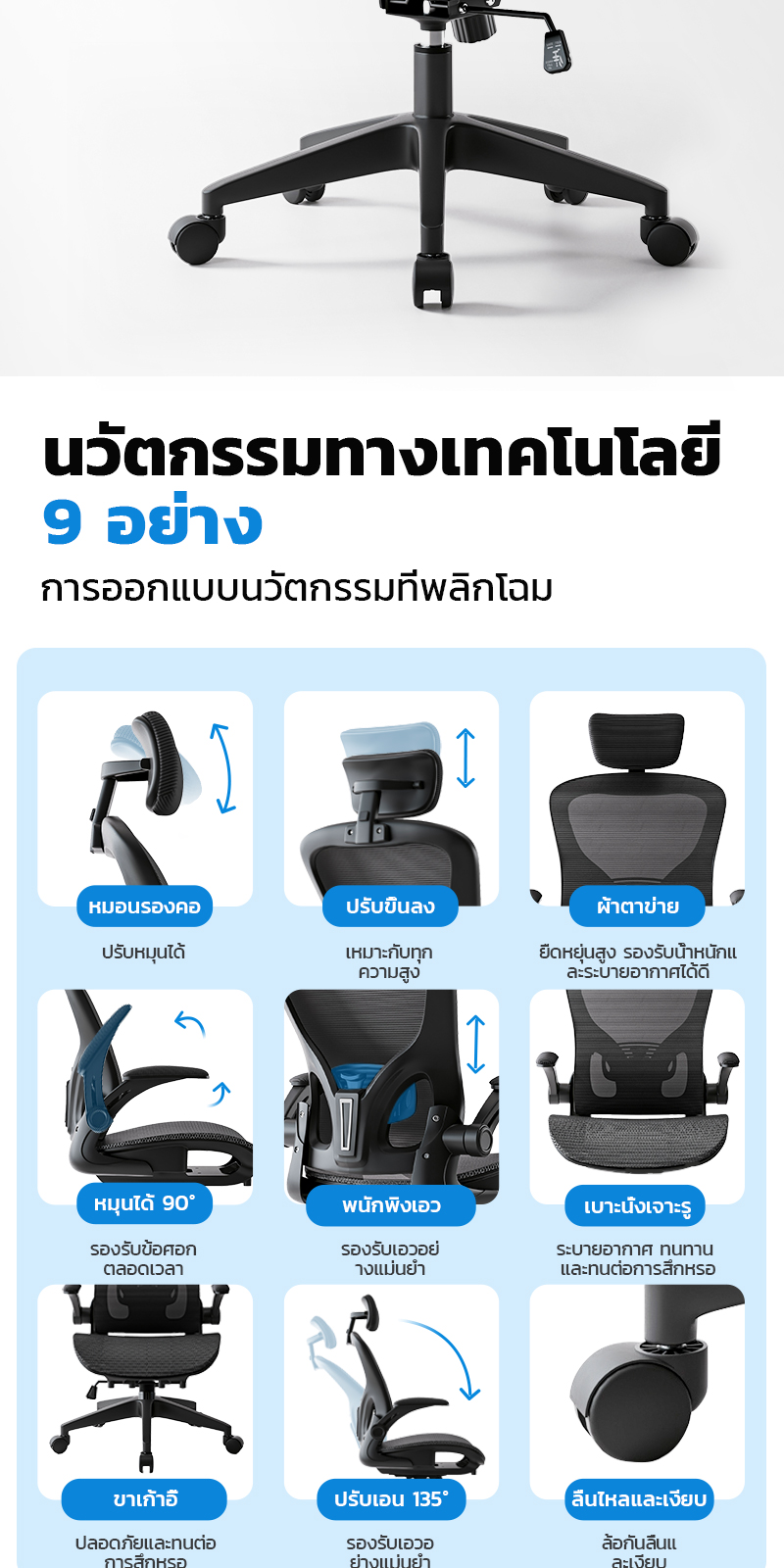 Xpanse เก้าอี้คอม เก้าอี้ทำงาน ergonomic chair เก้าอี้สุขภาพ เก้าอี้สํานักงาน ตาข่ายเต็มรูปแบบน้ําหนักแบริ่ง 200KG