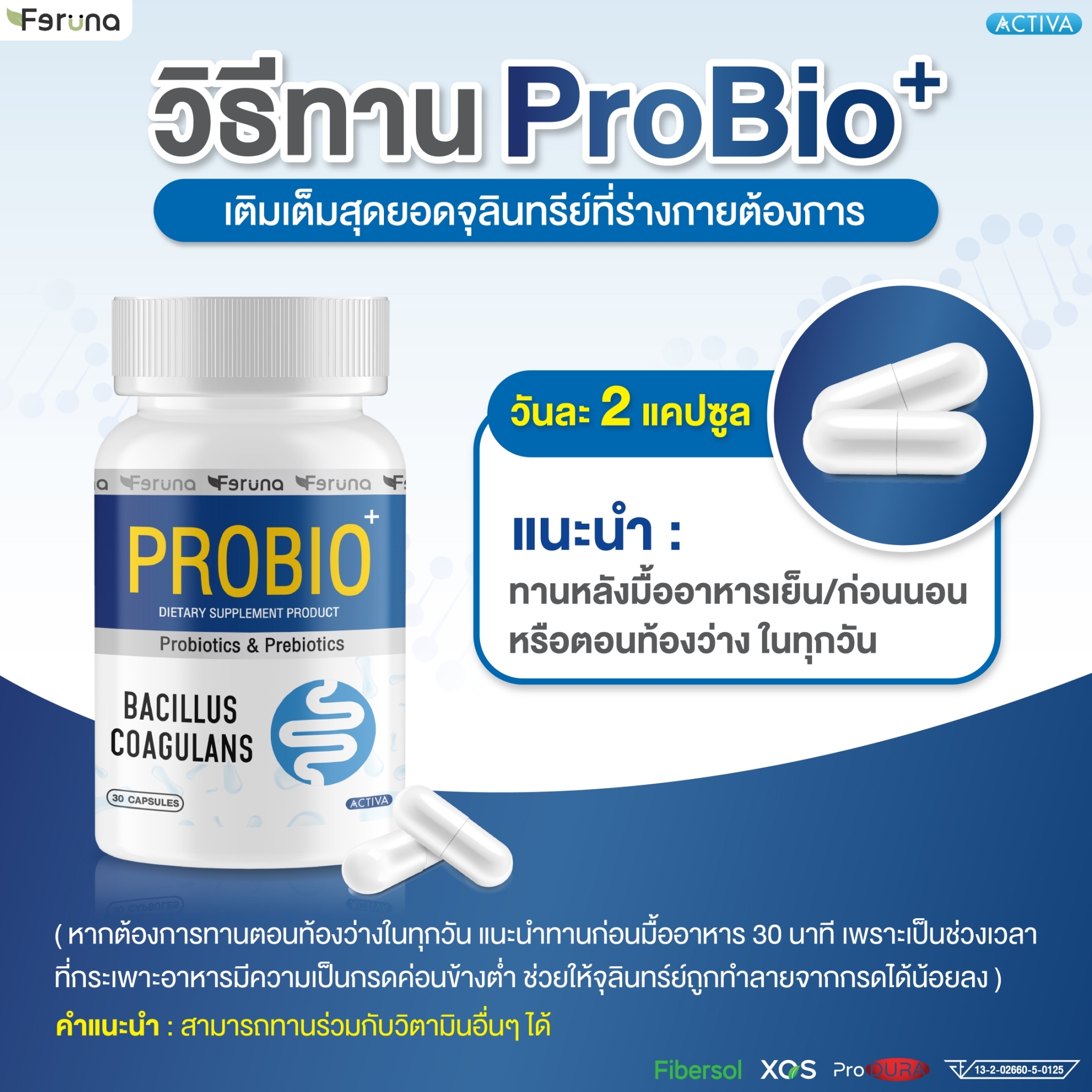 Feruna Probio+ ฟีรูน่าโปรไบโอพลัส โพรไบโอติกและพรีไบโอติก เพิ่ม ...