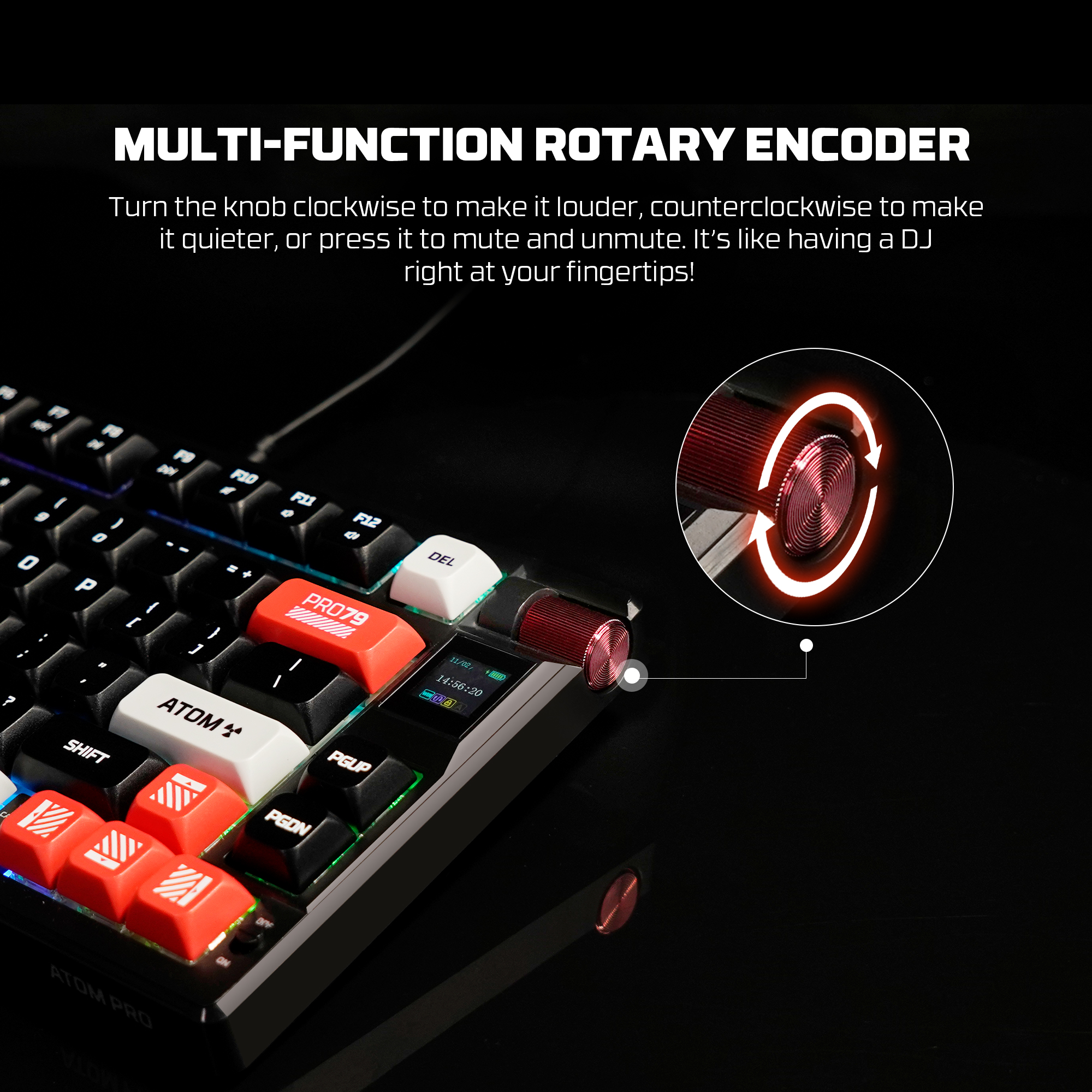 FANTECH ATOM PRO79 Mechanical Keyboard คีย์บอร์ดเกมมิ่งไร้สาย พร้อมจอ ...