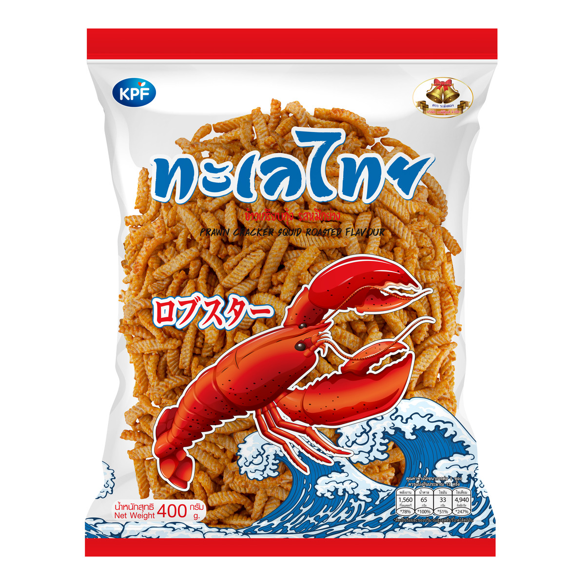 KP FOOD เคพีฟู้ดส์ ข้าวเกรียบกุ้งรสหมึกย่าง ตราทะเลไทย 400 กรัม/ซอง (12 ...