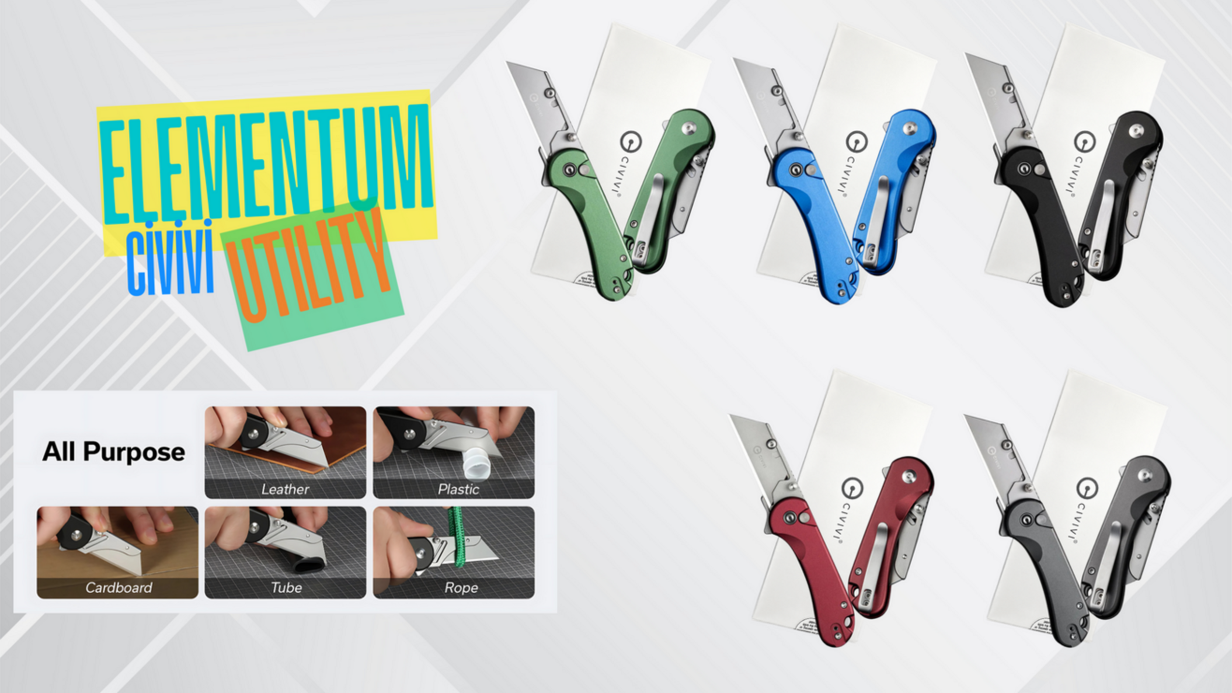 CIVIVI Elementum Utility คัทเตอร์ระบบมีดEDC ระบบดีกว่าคัทเตอร์ทั่วไป ...