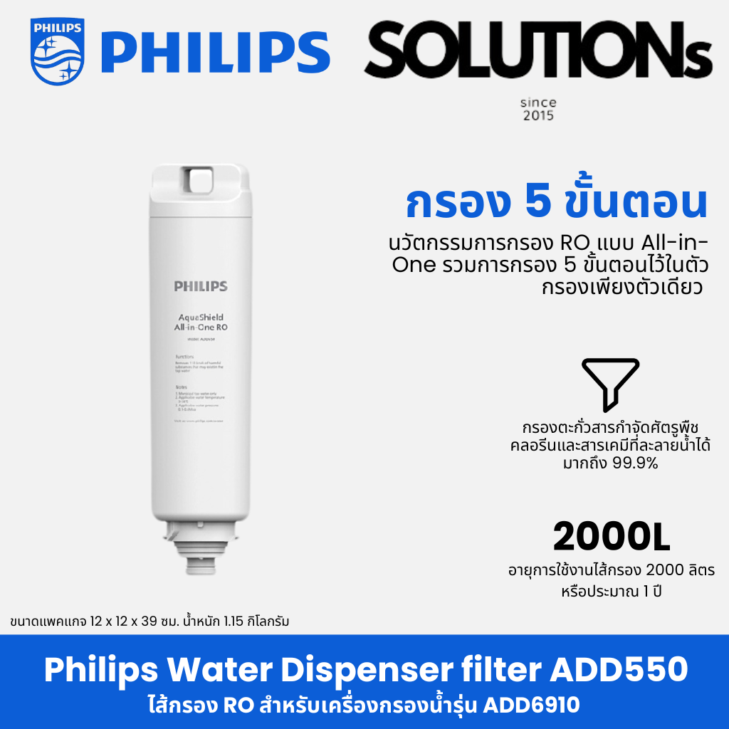 Philips Water Dispenser filter ADD550 -ไส้กรอง RO สำหรับเครื่องกรองน้ำ ...