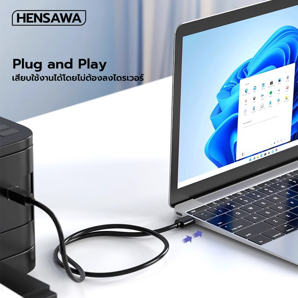 Hensawa สายต่อปริ้นเตอร์ Printer Cable USB Scanner Printer USB A to ...