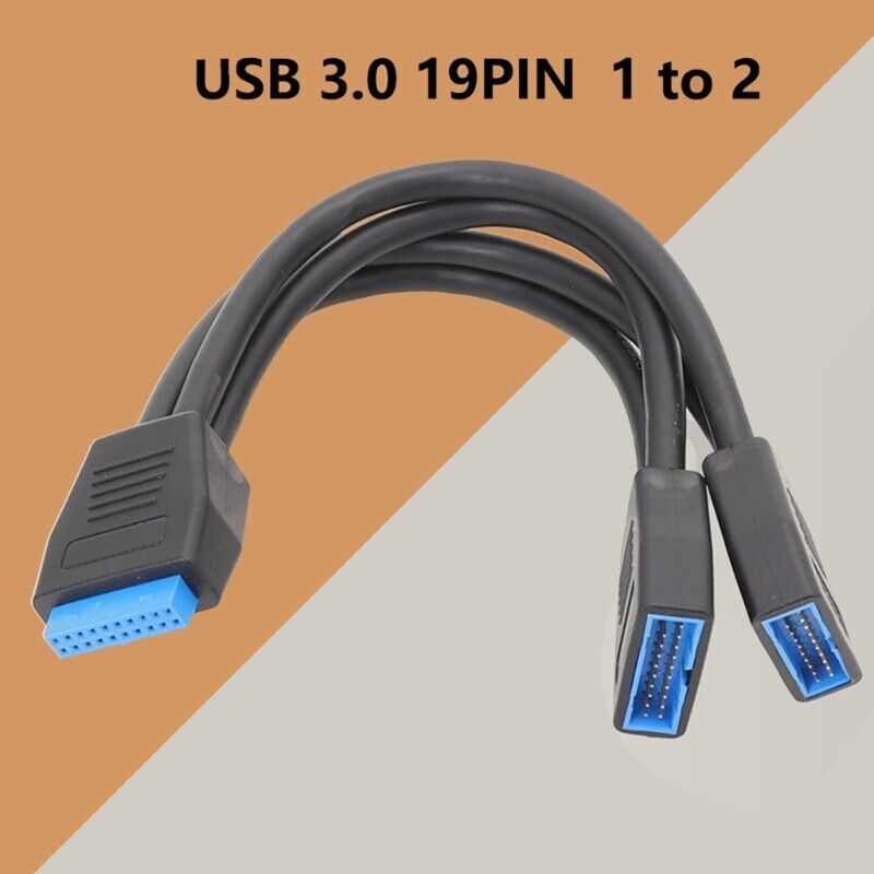 19 Pin Y Splitter Cable Dual Port USB 3.0 A Female to 20 Pin ...