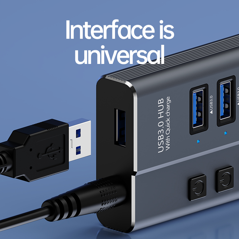 Newtech USB 3.0 Hub 7 PORT HUB USB 3.0 4 Ports Super Hi-Speed DM-506 ...