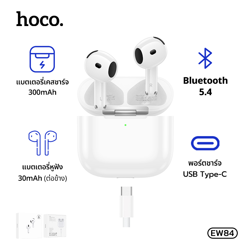 หูฟังไร้สาย บลูทูธ 5.4 ระบบเสียงคุณภาพดี ความจุ 300mAh ใช้งานนาน 6ชม. ...