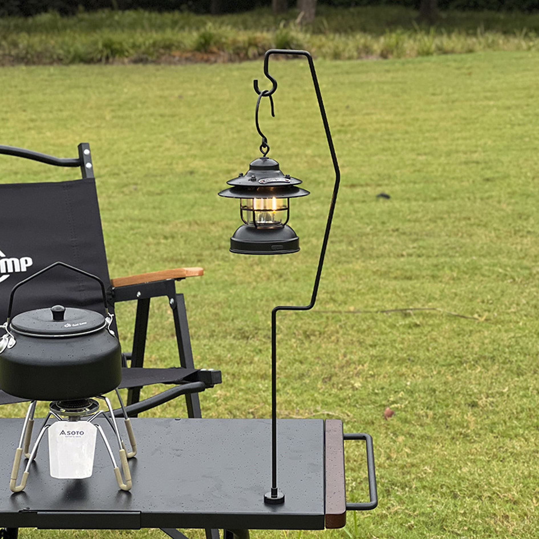 เสาแขวนไฟ LED. แขวนตะเกียง แม่เหล็กดูด โต๊ะ Top เหล็ก Camping Light ...