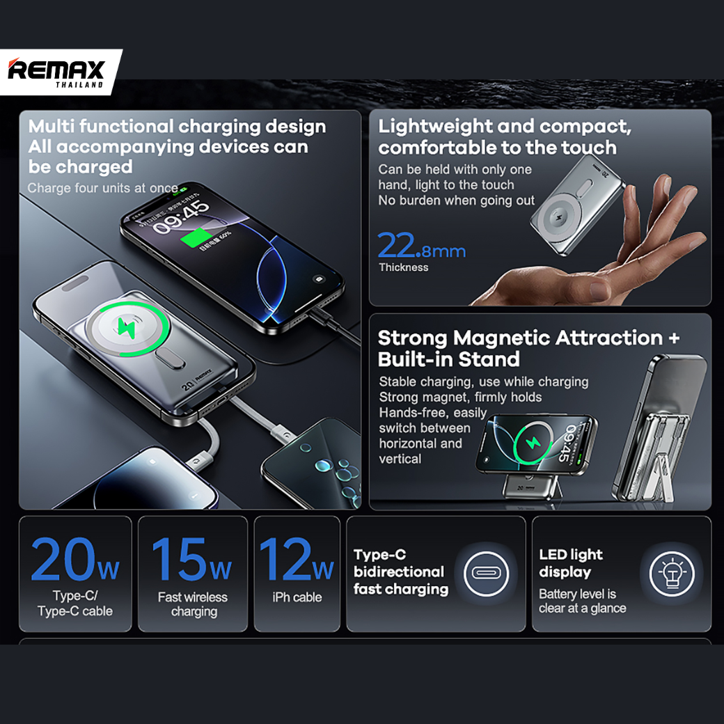 [ CCC ] Remax Wireless Power Bank 10000mAh RPP-678 (N) - พาวเวอร์แบงค์ ...