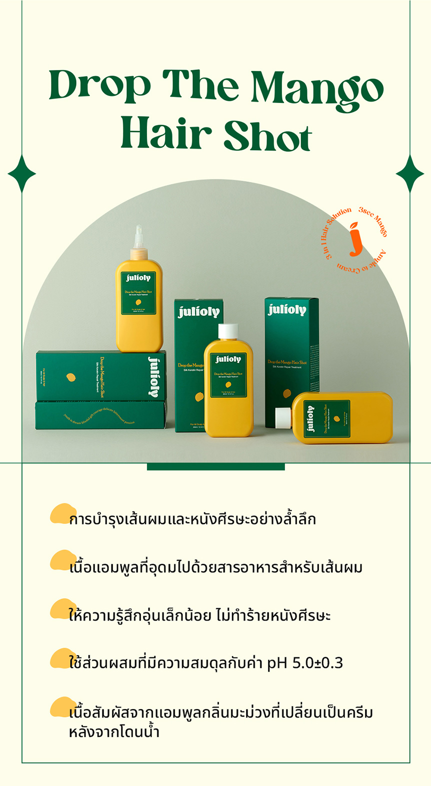 Julioly (จูลี่โอลี่) Drop The Mango Hair Shot ทรีตเม้นต์แอมพูลเซรั่ม ...
