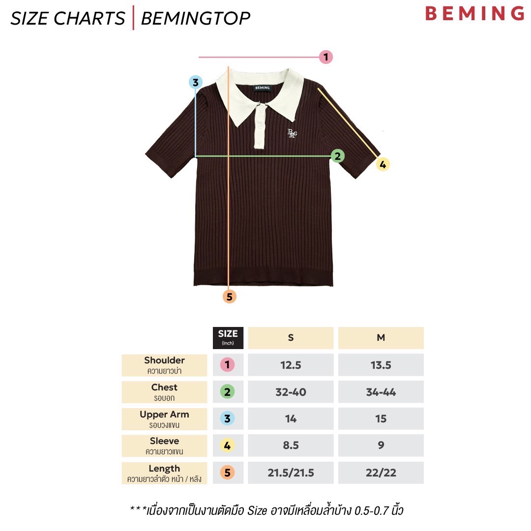 Bemingtop873(S/M) - BMG Collar Polo โปโลผ้าร่อง คอปกตัดสี เนื้อผ้า ...