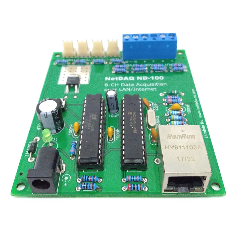 NetDAQ ND-100: วัดอุณหภูมิและแรงดัน 8 ช่องผ่านเครือข่าย/อินเตอร์เนต ...