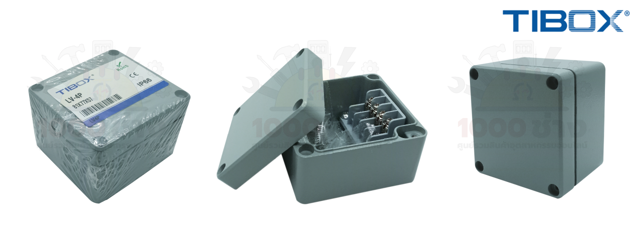 TIBOX LV-4P กล่องเทอร์มินอลอลูมิเนียมกันน้ำ IP66, Aluminum Terminal ...