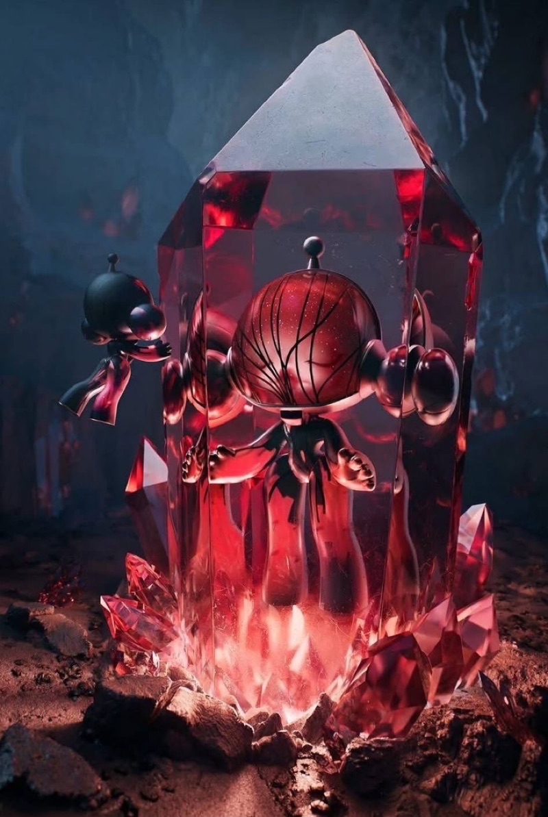MEGA α SKULLPANDA 1000% Red Crystal