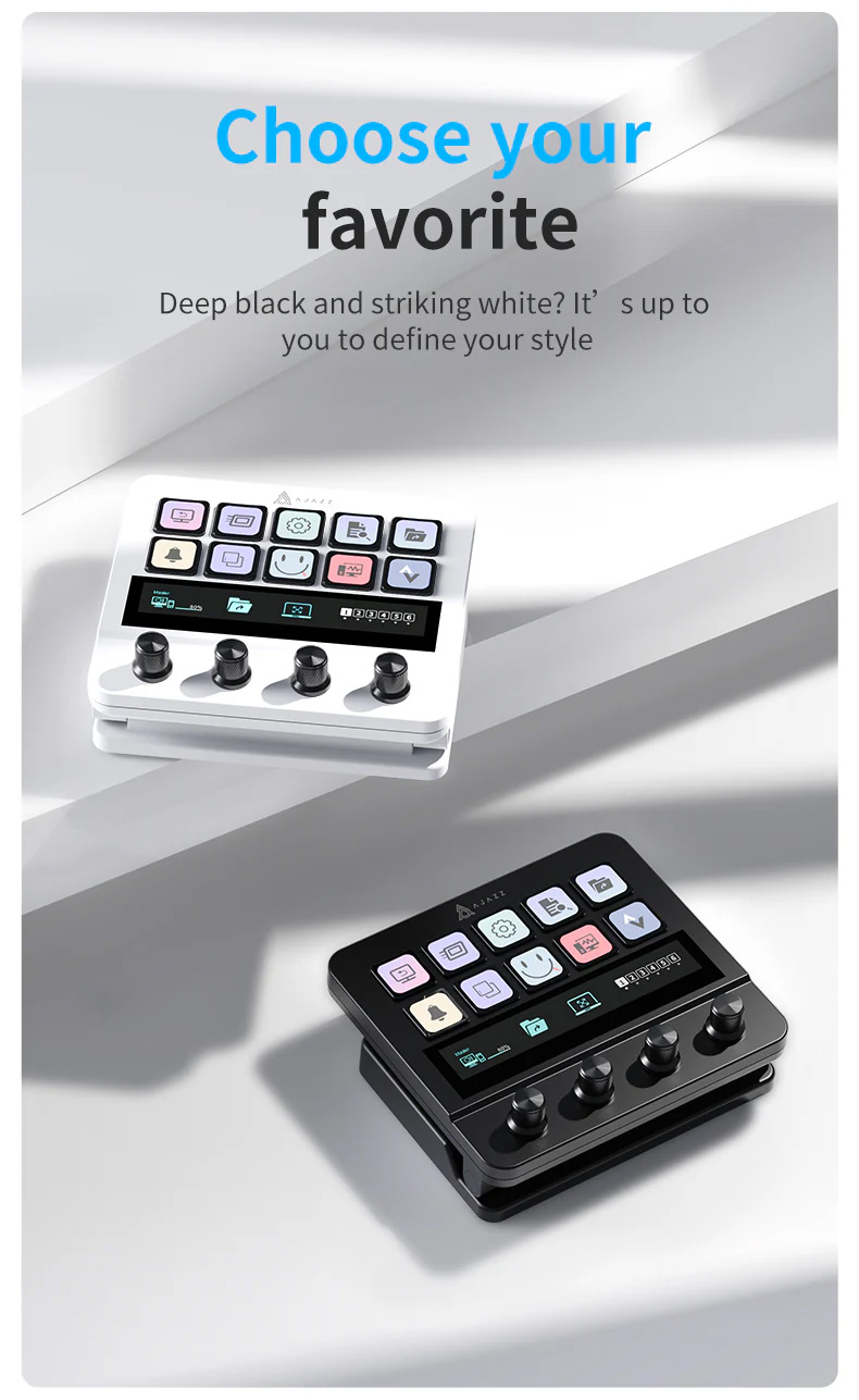 อุปกรณ์เสริมเดสก์ท็อป Ajazz AKP05 Desktop Helper with 10Key+4 Knob+LCD ...
