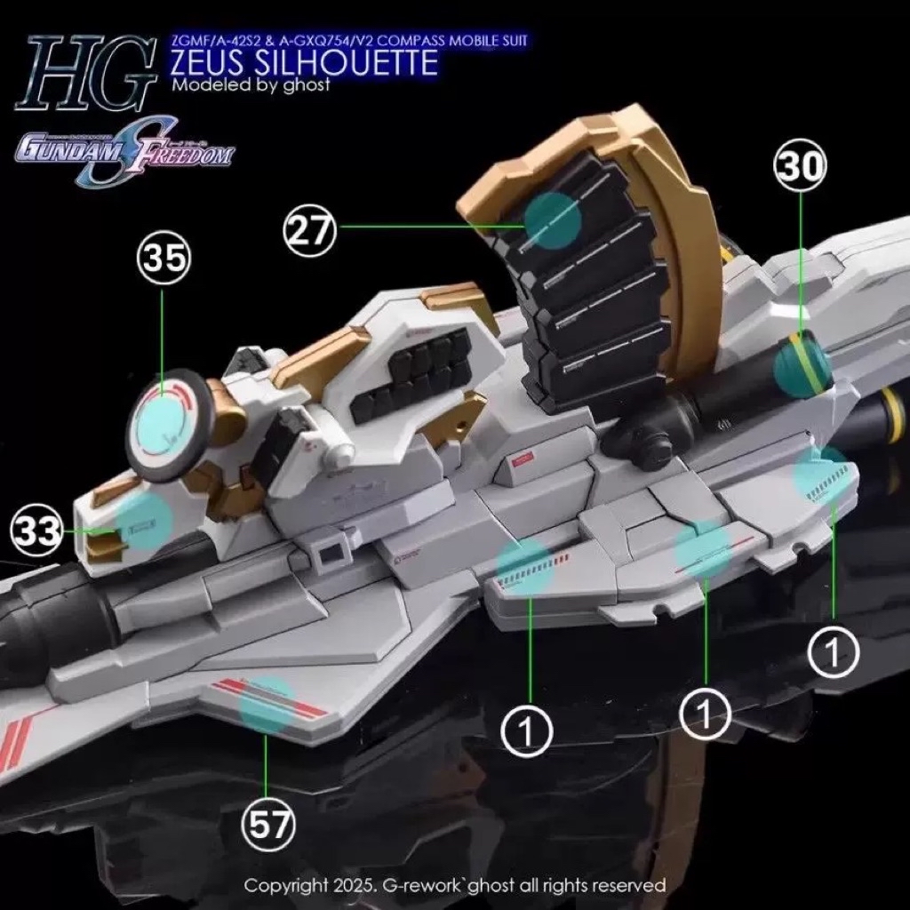 🟪⬜️ดีคอลน้ำ GHOST DECAL HG ZEUS SILHOUETTE เรืองแสงแบล็คไลท์ สินค้า 1 ...