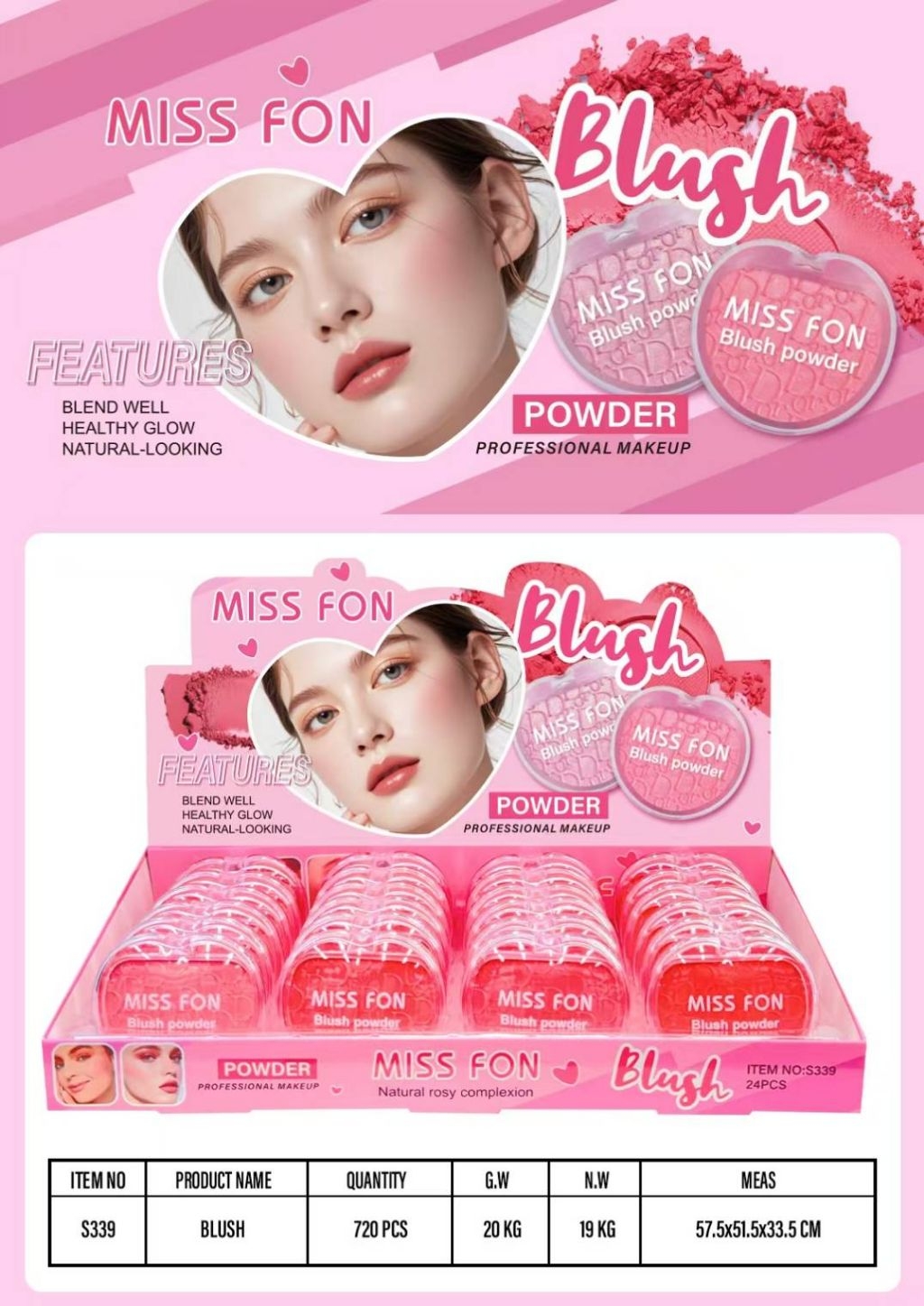 ปัดแก้ม เขียนคิ้วฝุ่น MISS FON ยกแพค 24 ชิ้น | Shopee Thailand