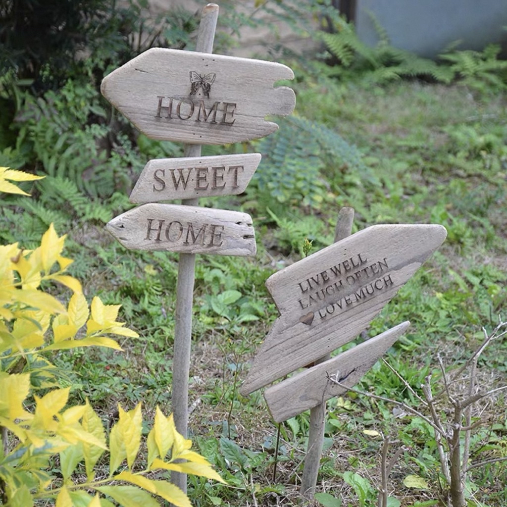 Wooden sign planted in the ground ป้ายไม้ปักดิน | Shopee Thailand