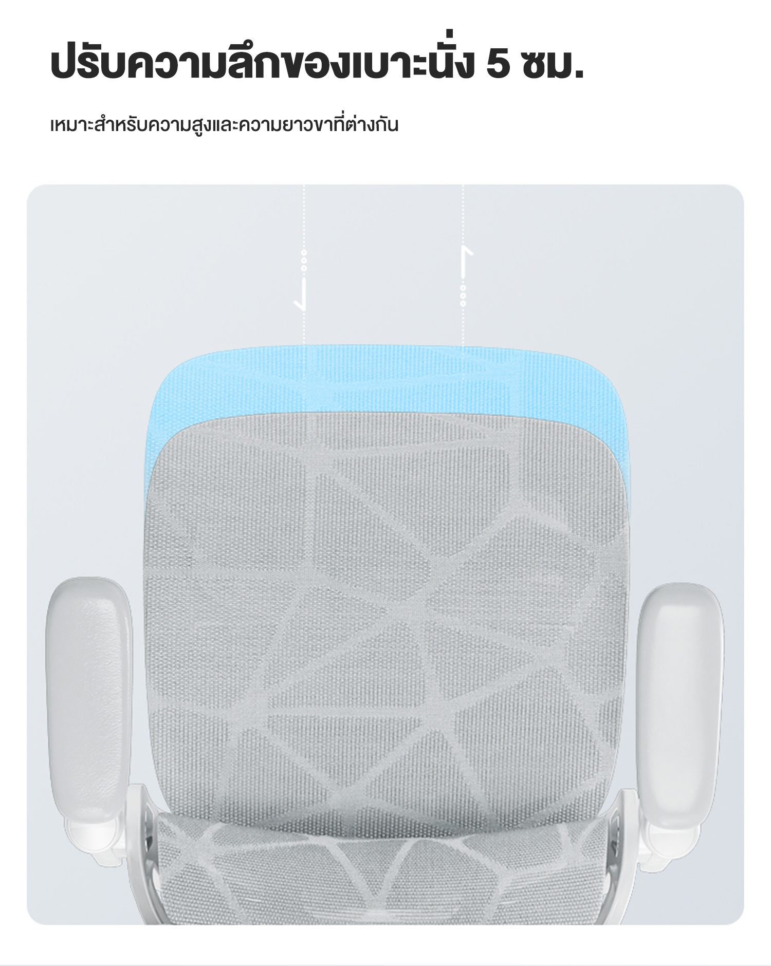 Kris E05 เก้าอี้เพื่อสุขภาพ เก้าอี้สีเทา ดีไซน์ตามหลักสรีรศาสตร์ Ergonomic ระบายอากาศดีเยี่ยม Ergonomic