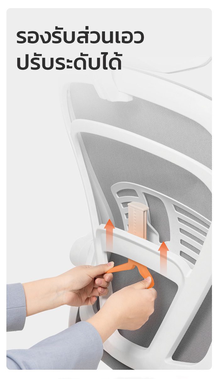 Deli เก้าอี้ทำงานเพื่อสุขภาพ นุ่มสบาย ตามหลักสรีระศาสตร์ Ergonomic เก้าอี้สีดำ เก้าอี้สีเทา ระบายอากาศดีเยี่ยม เก้าอี้ทำงาน เก้าอี้ออฟฟิศ ที่นั่งสำนักงาน พร้อมพนักพิงศีรษะ ที่พักขา Ergonomic Office chair