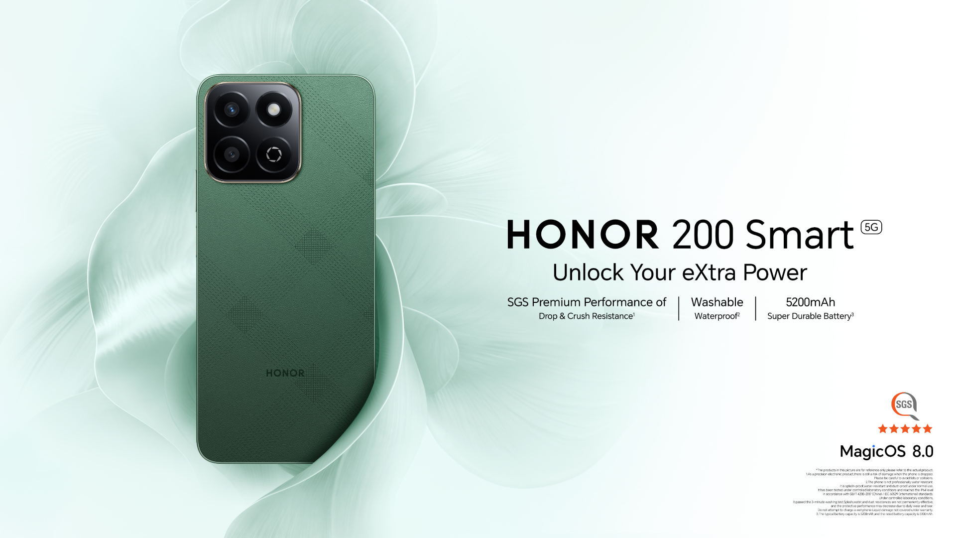 HONOR 200 Smart 5G | 8+256GB I Snapdragon 4 Gen 2 l กล้องหลัง 50 MP | แบตเตอรี่ 5200 mAh