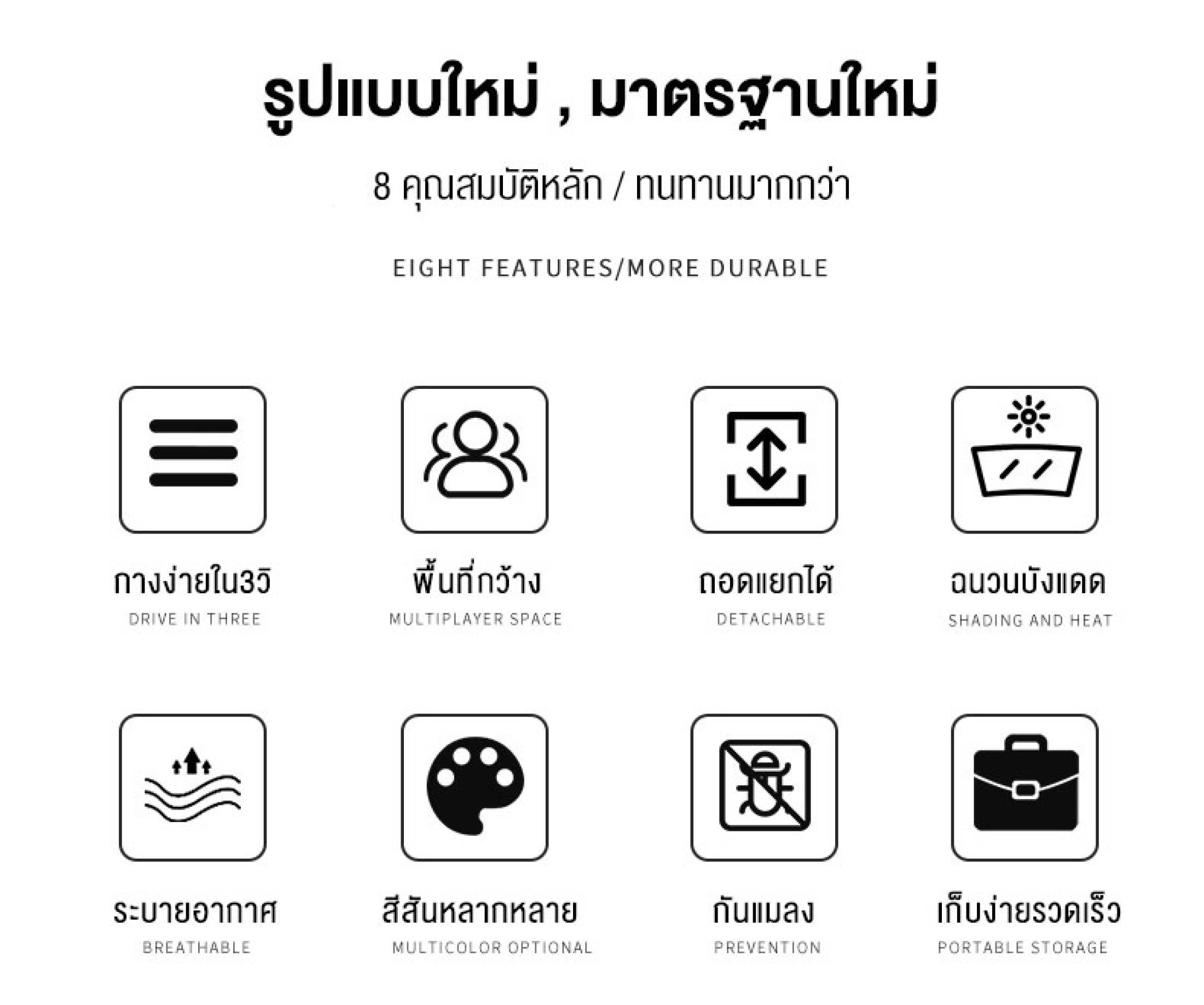 เต็นท์ เต็นท์กางอัตโนมัติ เต็นท์ปิกนิก ป้องกันแสงแดด และ กันฝน พื้นที่ภายในขนาดใหญ่ สำหรับ4-6ท่าน เต็นท์สนาม เต๊นท์อัต