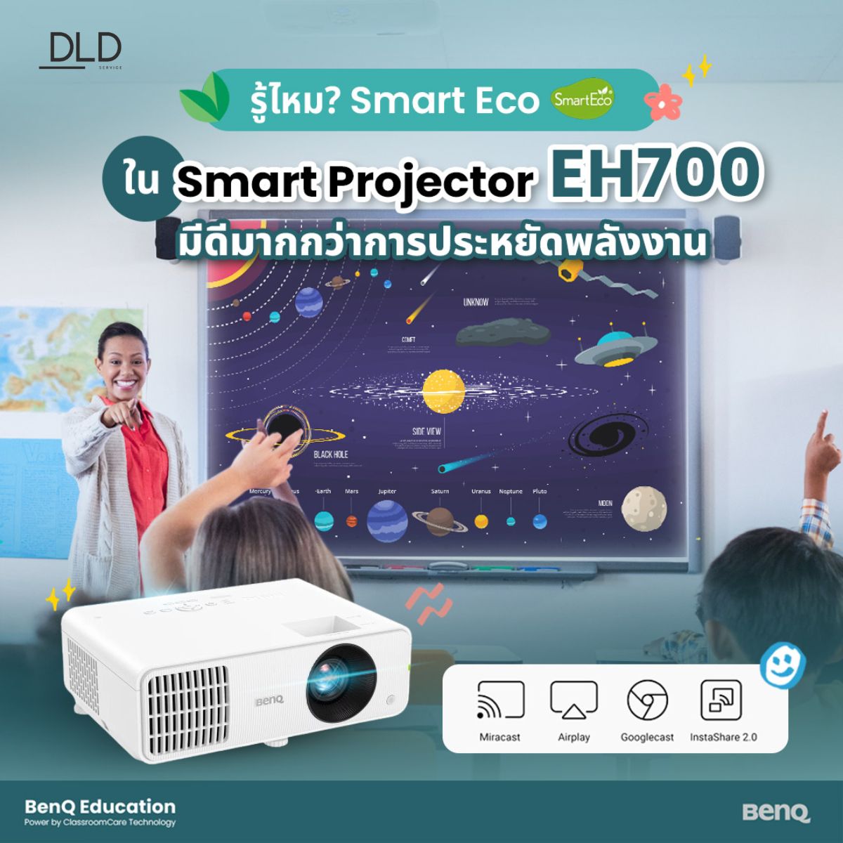 โปรเจคเตอร์ห้องเรียนอัจฉริยะ BenQ Laser Smart Projector EH700 ออกใบำ ...