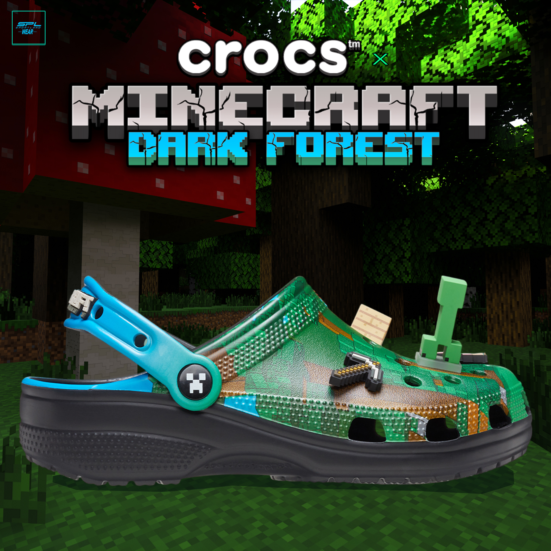Crocs ครอคส์ รองเท้าแตะ รองเท้าแบบสวม ND UX Minecraft x Classic Clog ...